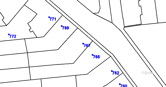 Parcela st. 767 v KÚ Pohořelice nad Jihlavou, Katastrální mapa