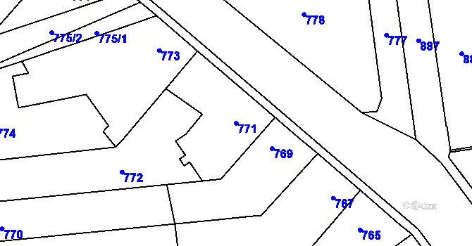Parcela st. 771 v KÚ Pohořelice nad Jihlavou, Katastrální mapa