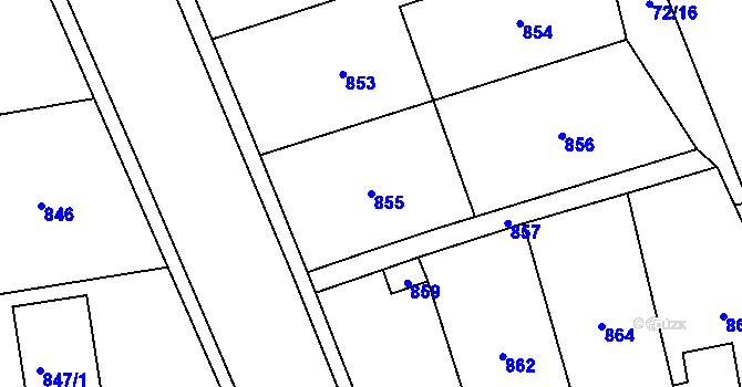 Parcela st. 855 v KÚ Pohořelice nad Jihlavou, Katastrální mapa
