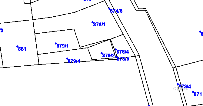 Parcela st. 879/2 v KÚ Pohořelice nad Jihlavou, Katastrální mapa