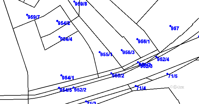 Parcela st. 955/1 v KÚ Pohořelice nad Jihlavou, Katastrální mapa