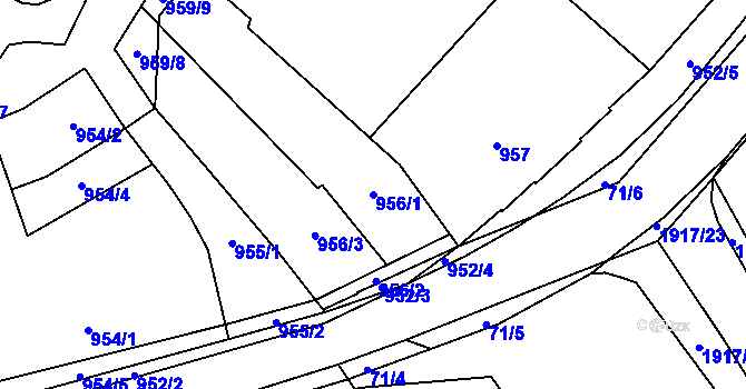 Parcela st. 956/1 v KÚ Pohořelice nad Jihlavou, Katastrální mapa