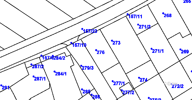 Parcela st. 276 v KÚ Pohořelice u Napajedel, Katastrální mapa