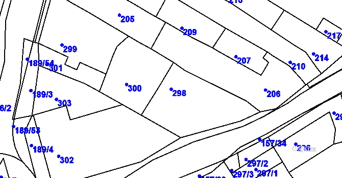 Parcela st. 298 v KÚ Pohořelice u Napajedel, Katastrální mapa