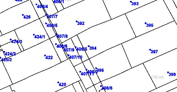 Parcela st. 394 v KÚ Pohořelice u Napajedel, Katastrální mapa
