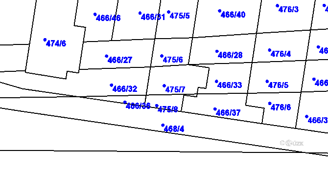 Parcela st. 475/7 v KÚ Pohořelice u Napajedel, Katastrální mapa