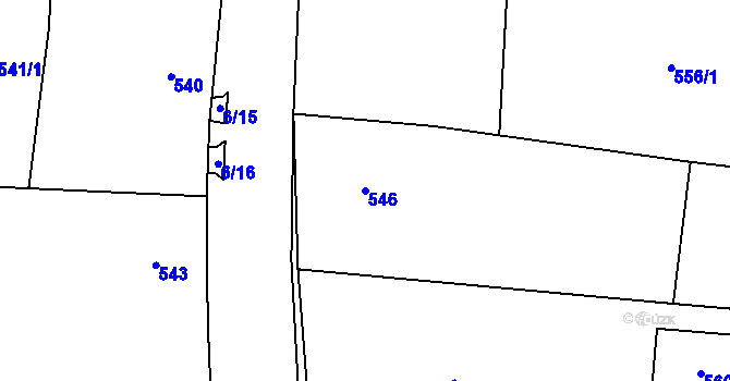 Parcela st. 546 v KÚ Pohořelice u Napajedel, Katastrální mapa