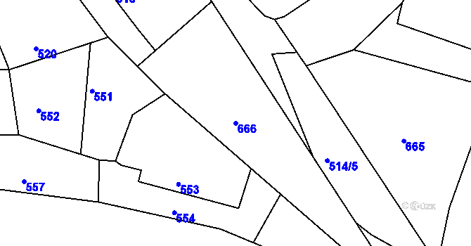 Parcela st. 666 v KÚ Pohořelice u Napajedel, Katastrální mapa