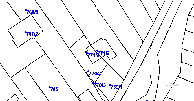 Parcela st. 771/2 v KÚ Pohořelice u Napajedel, Katastrální mapa