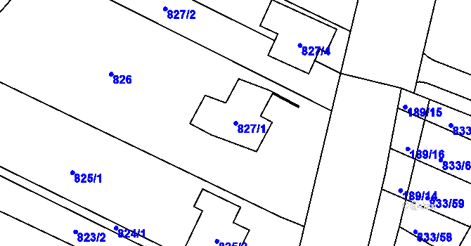 Parcela st. 827/1 v KÚ Pohořelice u Napajedel, Katastrální mapa