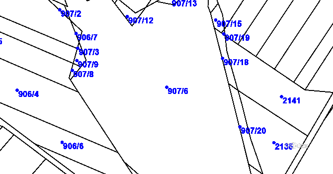 Parcela st. 907/6 v KÚ Pohořelice u Napajedel, Katastrální mapa