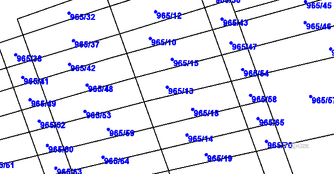 Parcela st. 965/13 v KÚ Pohořelice u Napajedel, Katastrální mapa
