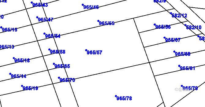 Parcela st. 965/66 v KÚ Pohořelice u Napajedel, Katastrální mapa