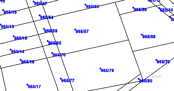 Parcela st. 965/69 v KÚ Pohořelice u Napajedel, Katastrální mapa