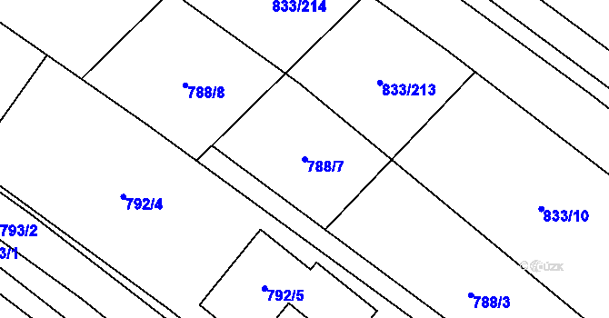 Parcela st. 788/7 v KÚ Pohořelice u Napajedel, Katastrální mapa