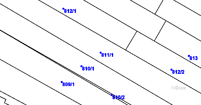 Parcela st. 811/1 v KÚ Pohořelice u Napajedel, Katastrální mapa