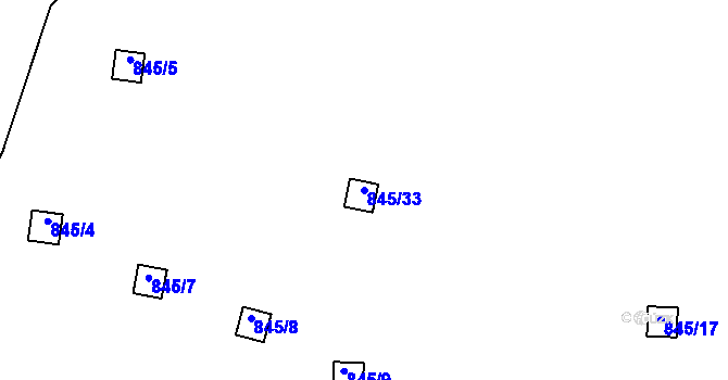 Parcela st. 845/33 v KÚ Pohořelice u Napajedel, Katastrální mapa