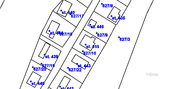 Parcela st. 515 v KÚ Pohoří u Prahy, Katastrální mapa