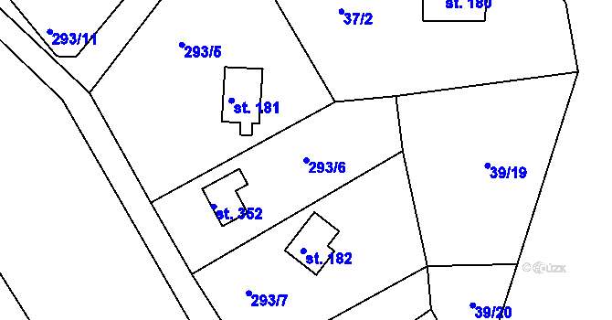 Parcela st. 293/6 v KÚ Pohoří u Prahy, Katastrální mapa