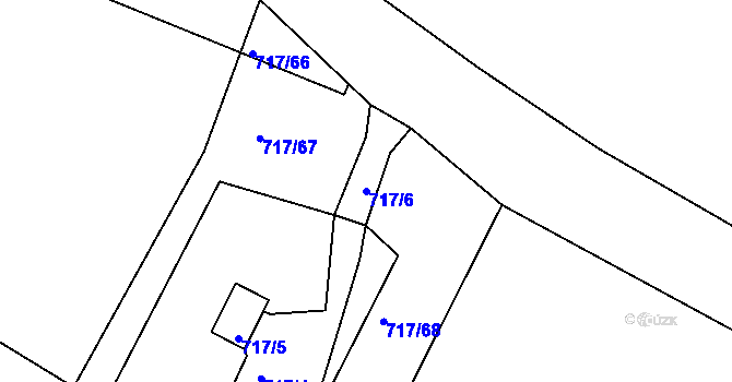 Parcela st. 717/6 v KÚ Pohoří u Dobrušky, Katastrální mapa