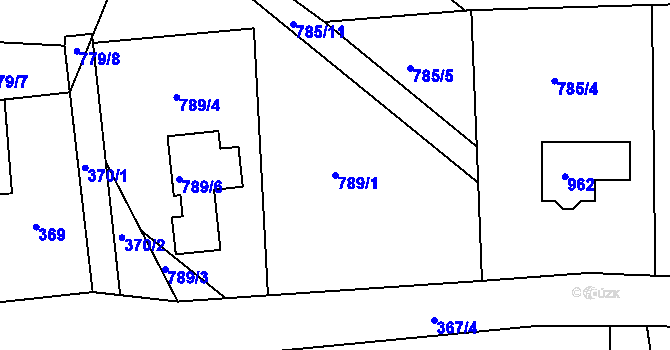 Parcela st. 789/1 v KÚ Pohoří u Dobrušky, Katastrální mapa
