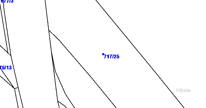 Parcela st. 717/25 v KÚ Pohoří u Dobrušky, Katastrální mapa