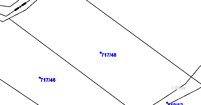 Parcela st. 717/48 v KÚ Pohoří u Dobrušky, Katastrální mapa