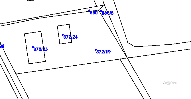 Parcela st. 872/19 v KÚ Pohoří u Dobrušky, Katastrální mapa