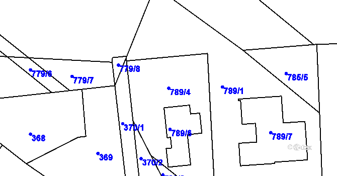 Parcela st. 789/4 v KÚ Pohoří u Dobrušky, Katastrální mapa