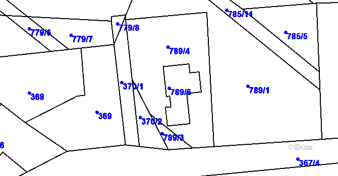 Parcela st. 789/6 v KÚ Pohoří u Dobrušky, Katastrální mapa