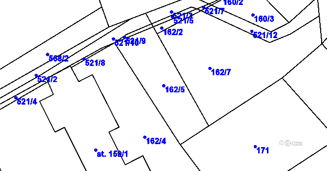 Parcela st. 162/5 v KÚ Pohřebačka, Katastrální mapa