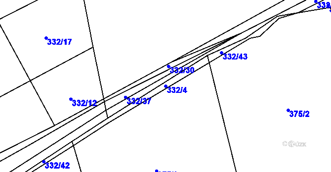 Parcela st. 332/4 v KÚ Pochvalov, Katastrální mapa