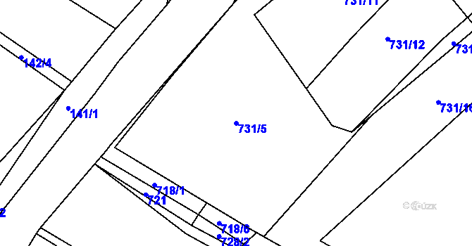 Parcela st. 731/5 v KÚ Pochvalov, Katastrální mapa