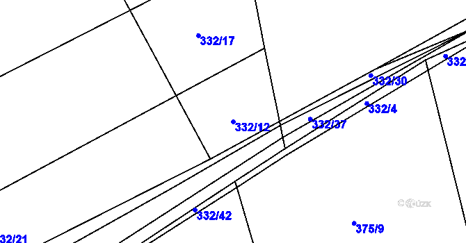 Parcela st. 332/12 v KÚ Pochvalov, Katastrální mapa
