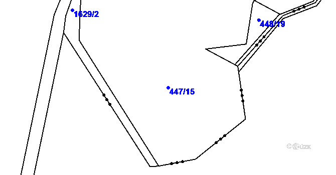 Parcela st. 447/15 v KÚ Pochvalov, Katastrální mapa