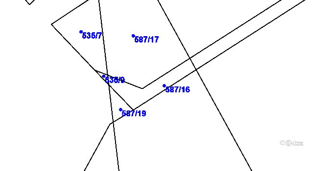 Parcela st. 587/16 v KÚ Pochvalov, Katastrální mapa