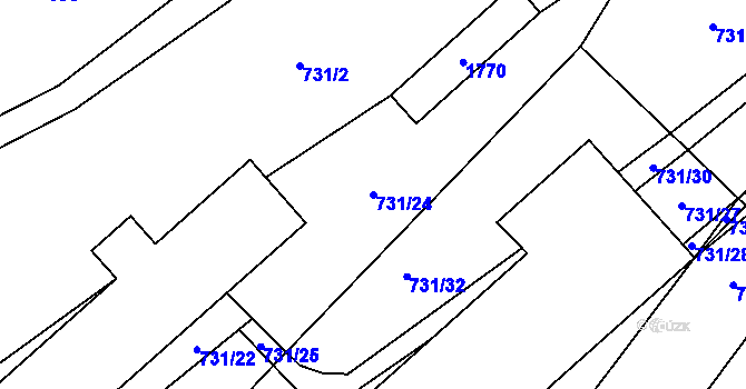 Parcela st. 731/24 v KÚ Pochvalov, Katastrální mapa