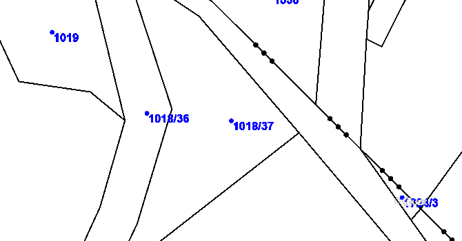 Parcela st. 1018/37 v KÚ Pochvalov, Katastrální mapa