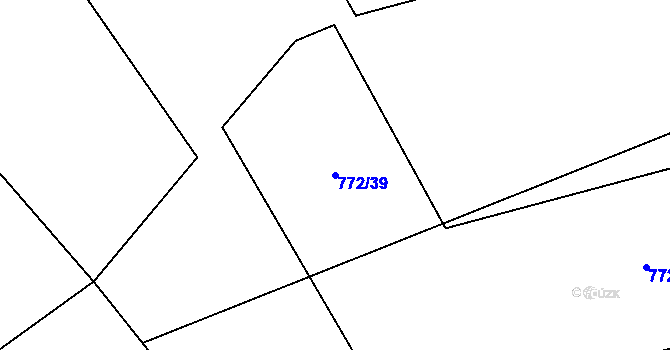 Parcela st. 772/39 v KÚ Zadní Střítež, Katastrální mapa
