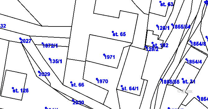 Parcela st. 1971 v KÚ Pokřikov, Katastrální mapa