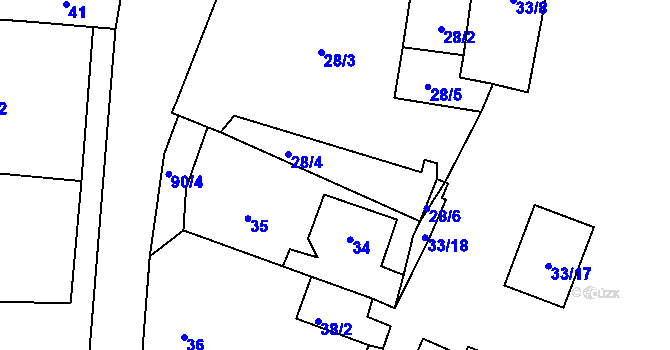 Parcela st. 28/4 v KÚ Poláky, Katastrální mapa