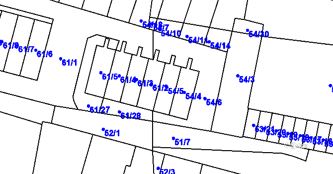 Parcela st. 54/5 v KÚ Poláky, Katastrální mapa