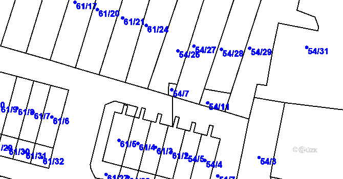 Parcela st. 54/7 v KÚ Poláky, Katastrální mapa