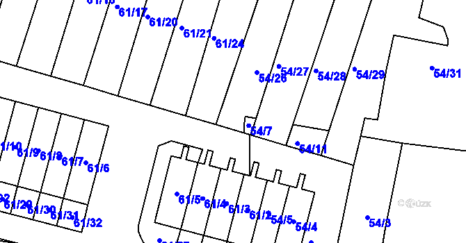 Parcela st. 54/18 v KÚ Poláky, Katastrální mapa