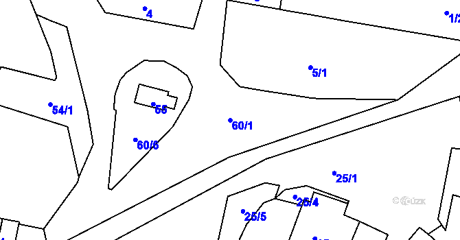 Parcela st. 60/1 v KÚ Poláky, Katastrální mapa