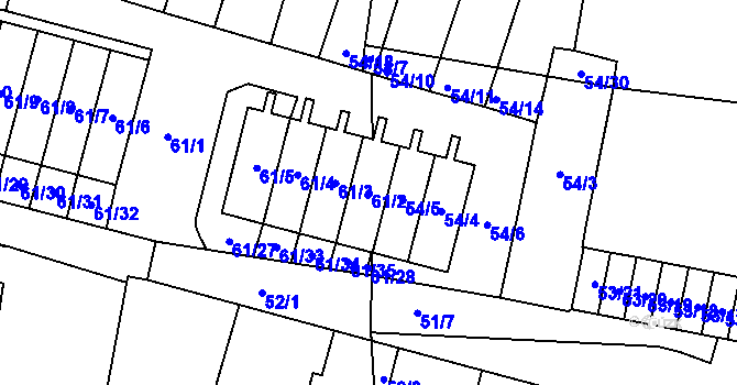 Parcela st. 61/2 v KÚ Poláky, Katastrální mapa