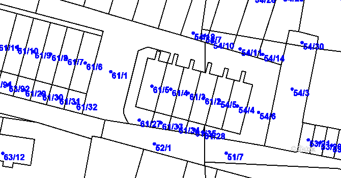 Parcela st. 61/4 v KÚ Poláky, Katastrální mapa