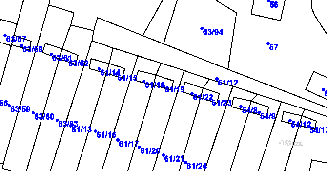Parcela st. 61/19 v KÚ Poláky, Katastrální mapa