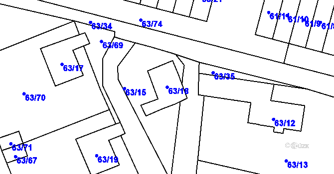 Parcela st. 63/18 v KÚ Poláky, Katastrální mapa