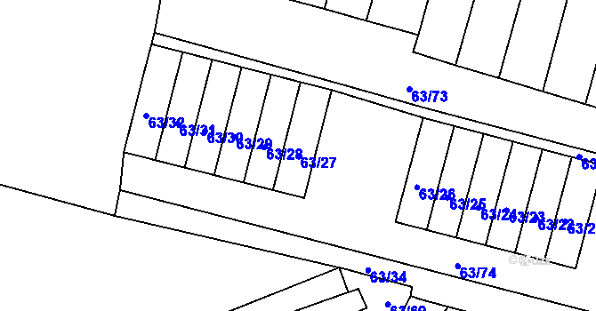 Parcela st. 63/27 v KÚ Poláky, Katastrální mapa